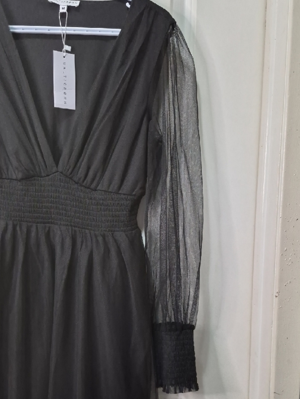 Baltic Born Layla Tulle Black Sheer-Mesh Long Sleeve Maxi Dress - Picture 4 of 15